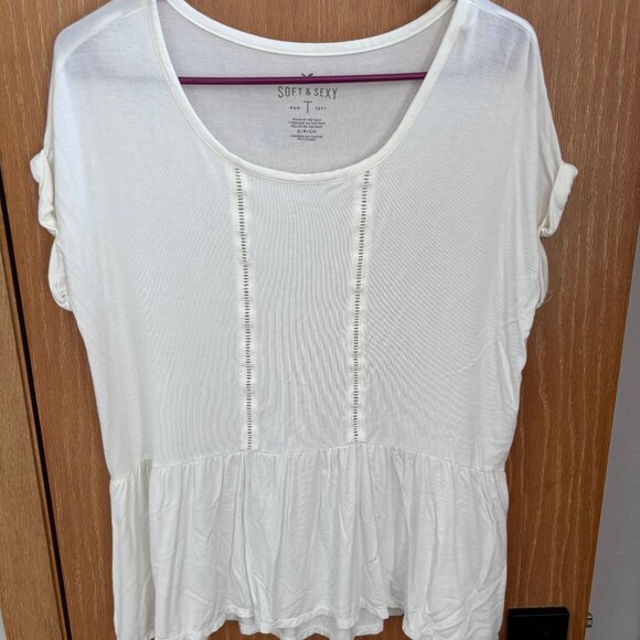 American Eagle Soft and Sexy white short sleeve shirt size small - Picture 1 of 5